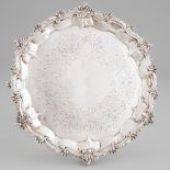 George III Silver Salver, Richard Sibley I, London, 1819, diameter 11.8 in — 30 cm