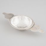 George II Irish Silver Fruit Strainer, John Hamilton, Dublin, c.1740, width 9.8 in — 25 cm; bowl dia