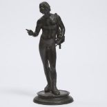 Italian Patinated Bronze Grand Tour Souvenir Figure of Narcissus, 19th century, height 10.5 in — 26.