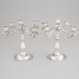 Pair of Peruvian Silver Five-Light Candelabra, 20th century, height 11.8 in — 30 cm (2 Pieces)