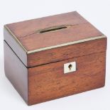 Small Rosewood Collection Box, 19th century, 3 x 4.25 x 3.5 in — 7.6 x 10.8 x 8.9 cm