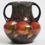 Moorcroft Pomegranate Two-Handled Vase, c.1925, height 7.9 in — 20 cm