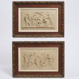 Pair of Italian Marble Composite Classical Relief Plaques, c.1900, 12.2 x 17.5 in — 31 x 44.5 cm