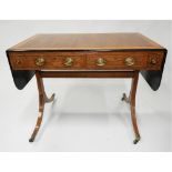 Regency Rosewood Crossbanded Sofa Table, early 19th century, closed 29 x 38 x 24 in — 73.7 x 96.5 x