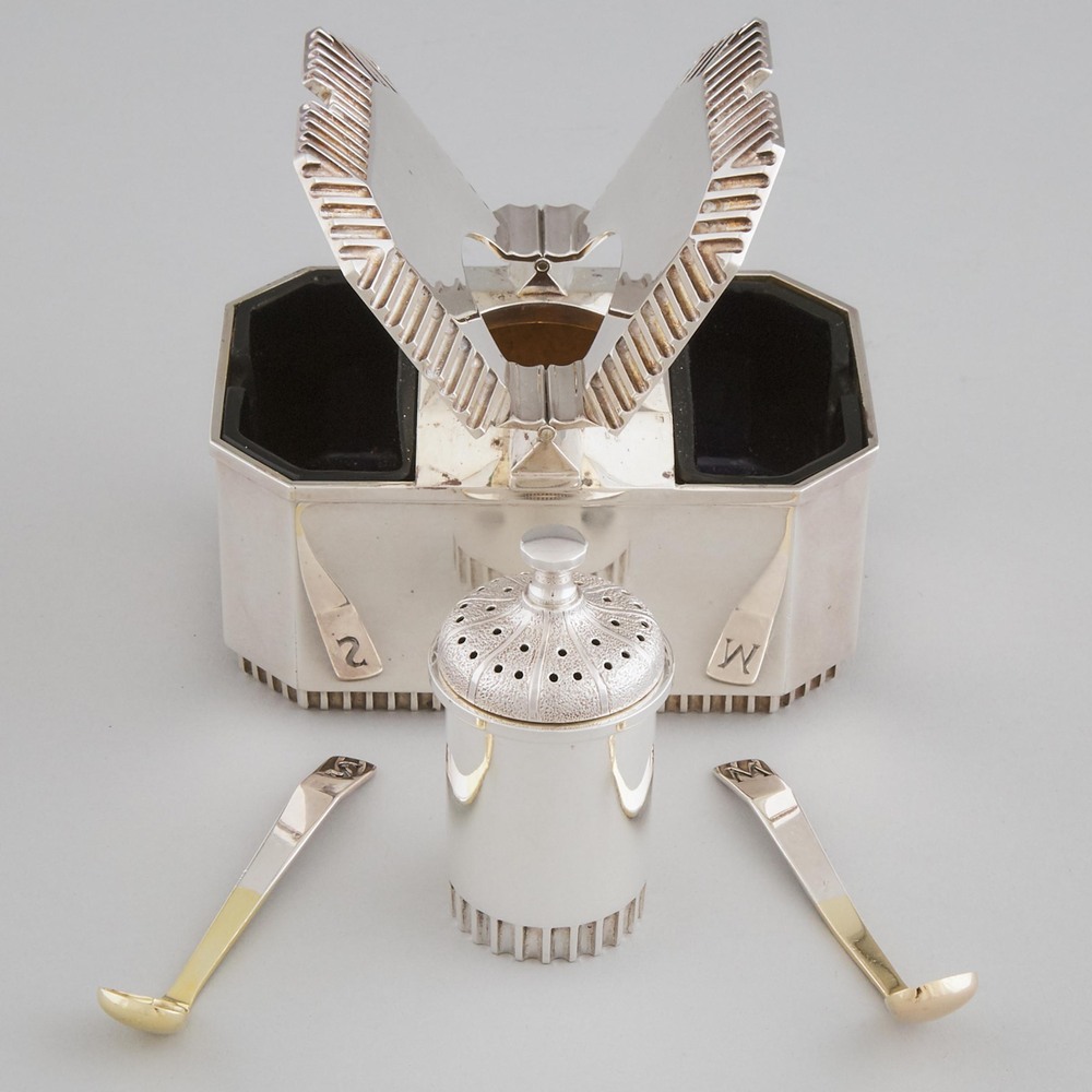English Silver Condiment Cruet, Anthony Elson for Hennell, Frazer & Haws, London, 1970, 3.1 x 4.6 x - Image 2 of 2