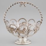 Victorian Silver Small Openwork Sweetmeat Basket, John Bell & Frederick Brasted, London, 1875, heigh