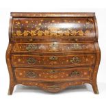 Large Dutch Satinwood Inlaid Kingwood Cylinder Desk, 18th/early 19th century, 46.5 x 49 x 26 in — 11