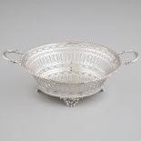 English Silver Two-Handled Pierced Basket, William Hutton & Sons, Sheffield, 1912, width 9.8 in — 24