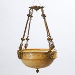 Ormolu Mounted Alabaster Hanging Light Fixture, c.1900