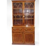 Georgian Cross Banded Mahogany Secretaire Bookcase, 18th/early 19th century, 100 x 54 x 25 in — 254