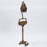 American Coppered Bronze Patented Reading Floor Lamp by Brady Lite, Detroit, Michigan, early 20th ce