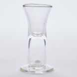 English Hollow Stemmed Dram Glass, late 18th century, height 4.6 in — 11.6 cm