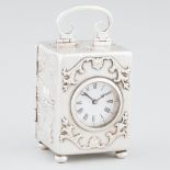 Edwardian Silver Cased Carriage Clock, William Comyns, London, 1901, height 3.7 in — 9.4 cm