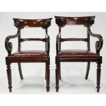 Pair of Empire Style Mahogany Open Arm Chairs, c.1840, 38 x 23 in — 96.5 x 58.4 cm