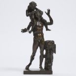 Italian Patinated Bronze Bacchanalian Group of Musicians, After the Antique, 19th century, height 11