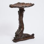 Venetian Carved Walnut Dolphin and Shell Form Grotto Stool, c.1880, height 21 in — 53.3 cm