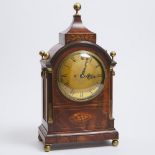 George III Flame Mahogany Bracket Clock, Russell of London, c.1790, 25 x 13 in — 63.5 x 33 cm