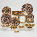 Royal Crown Derby 'Old Imari' (1128) Pattern Tablewares, 20th century, dinner plate diameter 10.5 in