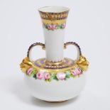 Derby Crown Porcelain Co. Two-Handled Floral and Gilt Vase, for Tilden Thurber Co., Providence, RI,