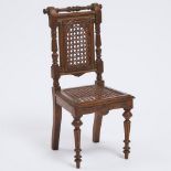 Victorian Carved and Caned Oak Miniature Model of a Side Chair, 19th century, height 13.7 in — 34.7