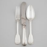 German Silver Fiddle and Thread Pattern Flatware, Johann Schumacher, Pforzheim, late 19th/early 20th