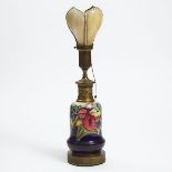 Moorcroft Orchids Table Lamp, c.1940, overall height 22.8 in — 58 cm