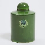 Macintyre Moorcroft Green Flamminian Tea Canister, c.1906-13, height 4.9 in — 12.5 cm, diameter 3.3