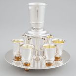 Israeli Silver Wine Fountain, Netafim, 20th century, height 8.3 in — 21 cm (8 Pieces)