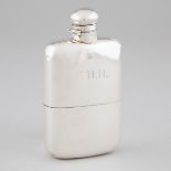 Late Edwardian Silver Flask, Maurice Geffroy, London, 1909, height 6.3 in — 16 cm