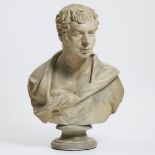 Painted Plaster Bust of a Nobleman, 19th century, height 29.5 in — 74.9 cm