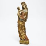 Gothic Style Carved, Polychromed and Parcel Gilt Group of the Madonna and Child, Josef 'Peppi' Rifes