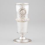 Austrian Silver Armorial Beaker Vase, Vienna, late 19th century, height 7.6 in — 19.4 cm