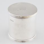 English Silver Tobacco Jar, London, 1932, height 3.3 in — 8.3 cm, diameter 3.1 in — 8 cm