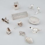 Group of English, Continental and Asian Silver Small Articles, 20th century, rectangular box length