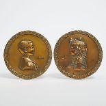 Pair of Copper Electrotype Roundels of Children, Prince Wilhelm of Prussia and Lotte, signed A. Eng
