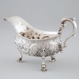 George IV Silver Sauce Boat, probably John Wakefield, London, 1826, length 8 in — 20.2 cm