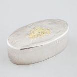 Continental Silver Oval Snuff Box, late 18th century, length 3.5 in — 9 cm