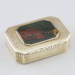 William IV Silver-Gilt and Bloodstone Snuff Box, Thomas Shaw, Birmingham, 1835, 2.4 x 3.3 in — 6 x 8