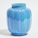 Pilkington's Royal Lancastrian Blue Glazed Vase, c.1924-29, height 7.9 in — 20 cm