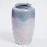 Ruskin Pale Blue Lustre Glazed Vase, 1923, height 9.9 in — 25.2 cm