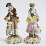 Pair of Vienna Figures of a Shepherd and Companion, late 19th/early 20th century, height 10.2 in — 2