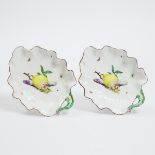 Pair of French Porcelain Leaf Dishes, probably Samson, late 19th century, approx. length 9.1 in — 23