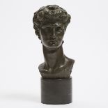 Bronze Patinated Composite Head of David, 20th century, height 16 in — 40.6 cm