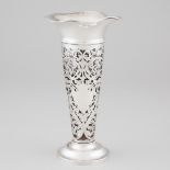 Canadian Silver Pierced Vase, Henry Birks & Sons, Montreal, Que., c.1904-24, height 9.6 in — 24.5 cm