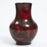Moorcroft Flambé Poppy Vase, c.1925, height 9.8 in — 25 cm