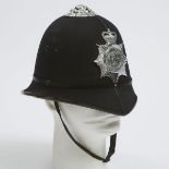 Elizabeth II South Wales Constabulary Police Helmet, mid 20th century, height 8.5 in — 21.6 cm