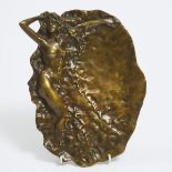 Large Austrian Erotic Gilt Bronze Vide Poche, early 20th century, width 11.4 in — 29 cm