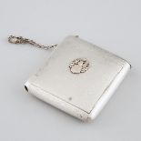 German Silver Cigarette-Cum-Vesta Case, c.1900, 3.5 x 3.1 in — 8.9 x 7.8 cm