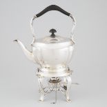 Austrian Silver Kettle on Lampstand, 20th century, overall height 16.1 in — 41 cm