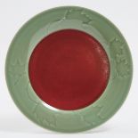 Bill Reddick (Canadian, b.1958), Maple Leaf Service Oxblood and Celadon Glazed Charger, 2008, diamet